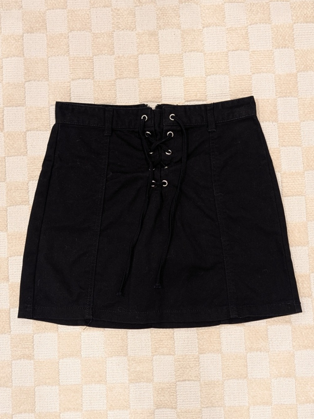 Forever 21 Black Lace-Up Mini Skirt Size Medium